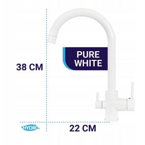 WYLEWKA BATERIA TRÓJDROŻNA PURE WHITE BIAŁA FILTR=