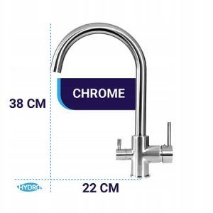 WYLEWKA BATERIA TRÓJDROŻNA CHROME DO FILTRÓW WODY=