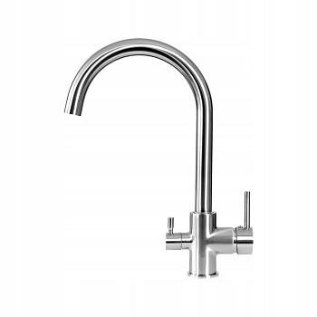 WYLEWKA BATERIA TRÓJDROŻNA CHROME DO FILTRÓW WODY= - obrazek 3