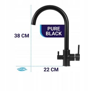 WYLEWKA BATERIA TRÓJDROŻNA PURE BLACK CZARNA FILTR